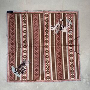 RARE Polo Ralph Lauren Western Cowboy Southwestern Bandana Scarf Brown 25x25